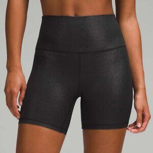 Lululemon Align Ribbed High-Rise Short 6" *Shine - 2 Black (Shimmer)
